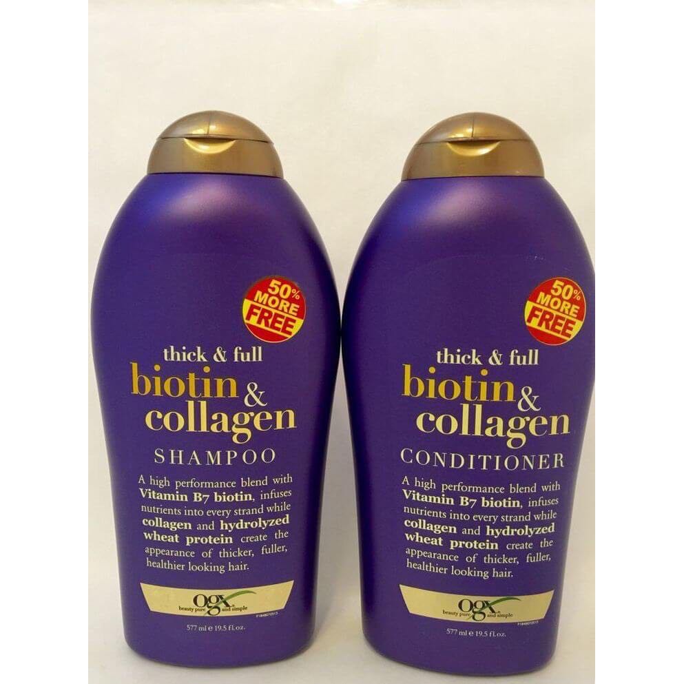 Bộ Dầu Gội & Xả 🔺HÀNG NHẬP KHẨU🔺 dầu Dưỡng Dày Tóc Biotin Collagen 385ml x2- thương hiệu nổi tiếng của Mỹ - OGX.