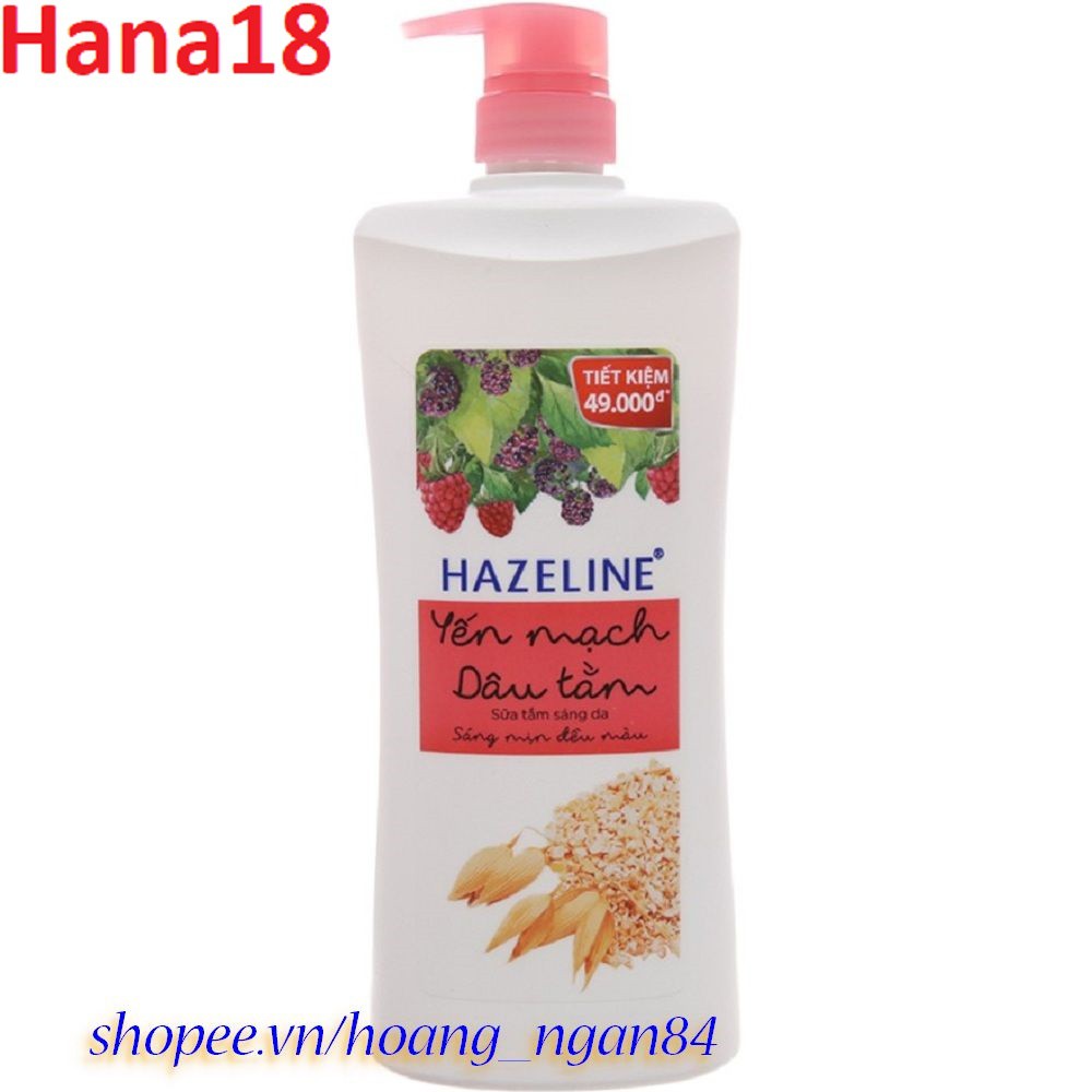 HOT Sữa Tắm Dưỡng Sáng Da 900g Hazeline Yến Mạch & Dâu Tằm Chính Hãng. 2020 new