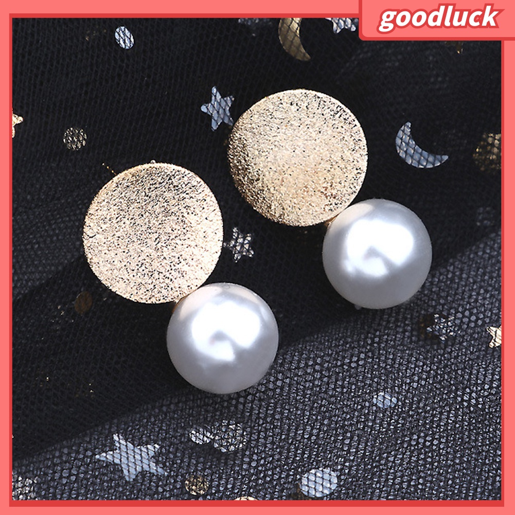 Khuyên Tai Nữ Mặt Tròn Gắn Ngọc Trai Đơn Giản Thời Trang