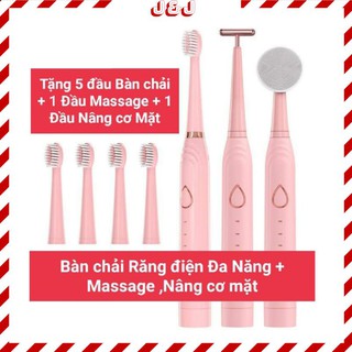 Bàn Chải đánh răng điện đa năng kết hợp nâng cơ, massage mặt J009 Hàng nội địa Trung