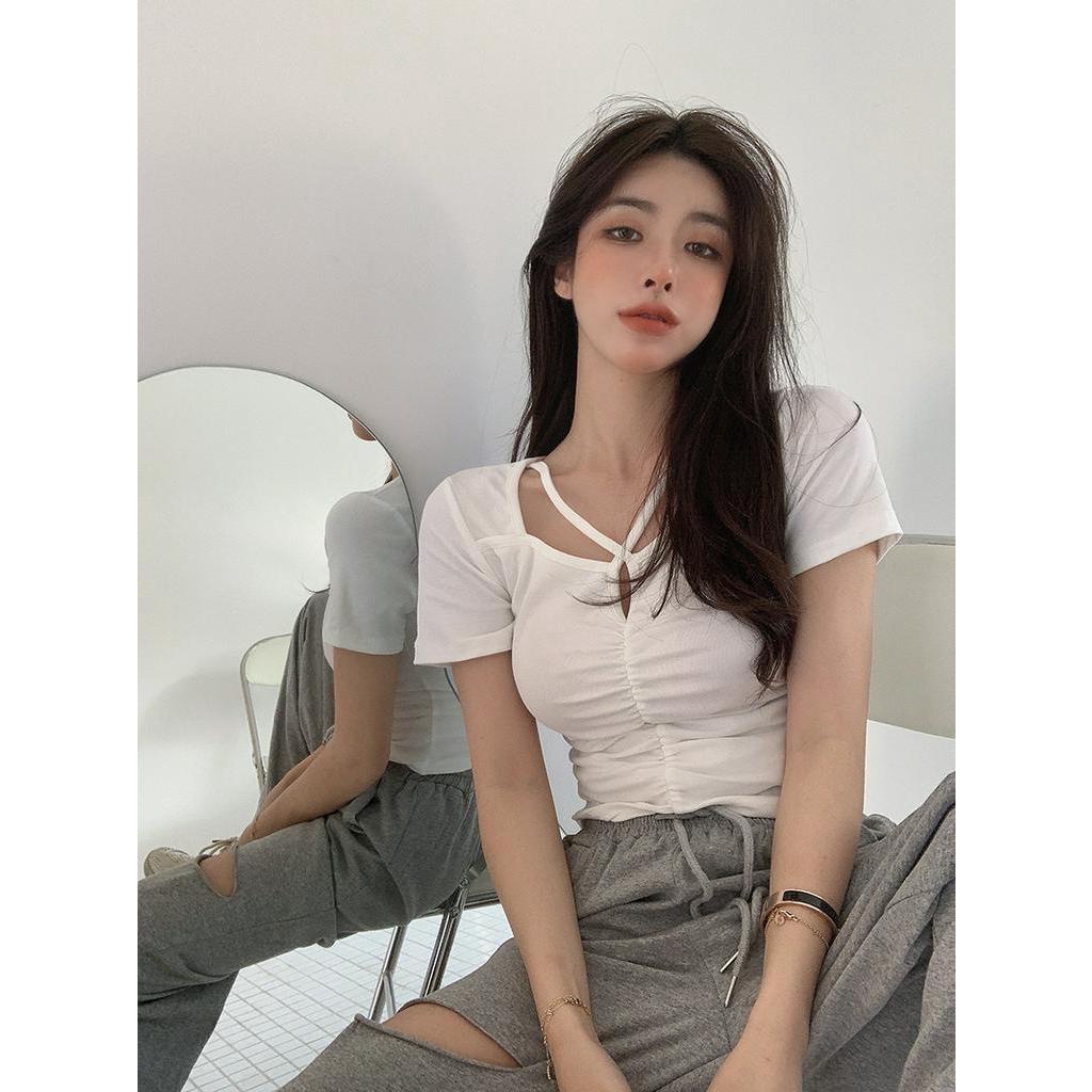 Áo thun IELGY ngắn tay ôm dáng quyến rũ mẫu 2021 dành cho nữ