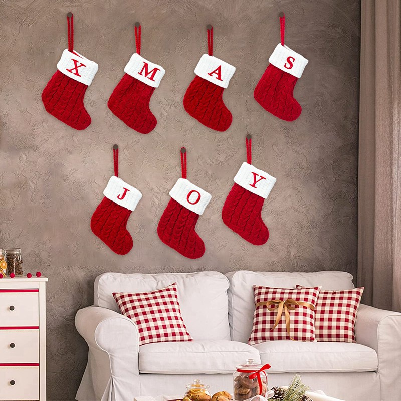 Tất Giáng Sinh 18X14Cm Hình Chữ Merry Christmas Năm 2023 Dùng Trang Trí Nhà Cửa