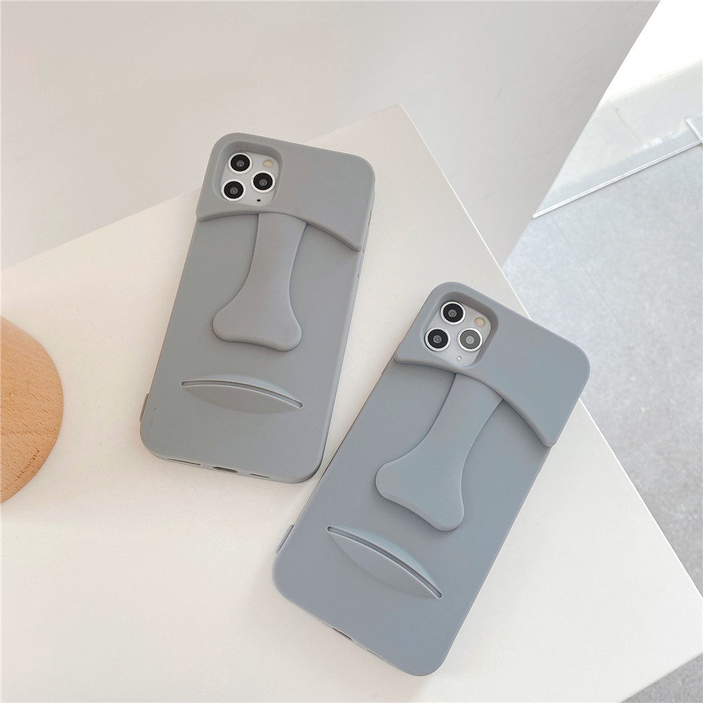 Cool 3D Stone Statue Phone Case For iPhone 11 Pro Max X XR XS Max SE2 8 7 6 6S Plus Case Soft Silicone Protector Cover