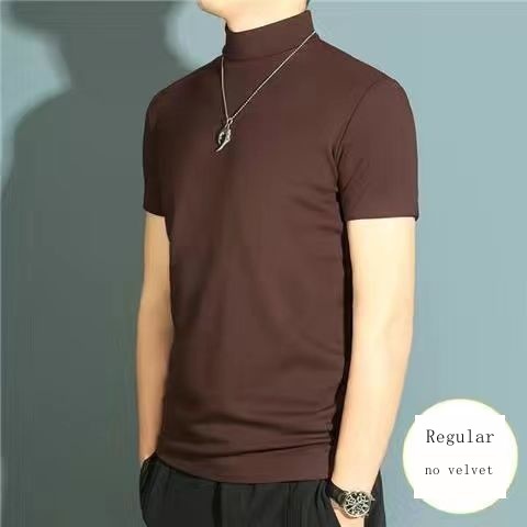 Áo Thun Tay Ngắn Mỏng Cổ Cao Thời Trang Thu Đông Cho Nam