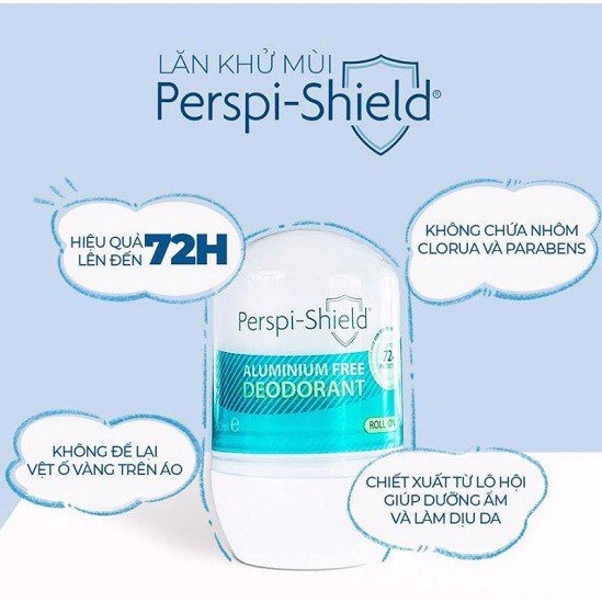 Lăn Khử Mồ Hôi Perspi-Shield không chứa muối nhôm 50ml Aluminium Free Deodorant