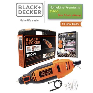 Máy Chạm Khắc Đa Năng BLACK&DECKER 180W – RT18KA (Hộp + Phụ Kiện)