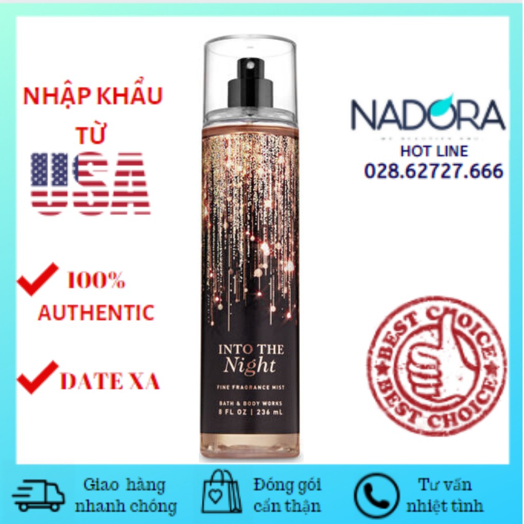Xịt Thơm Toàn Thân Bath And Body Works - Into The Night Body Mist 236ml