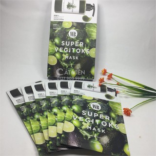 [ HOT - Hộp 6 Miếng ] - Mặt Nạ Rau Củ Super Vegitoks Mask 2 Step Hàn Quốc