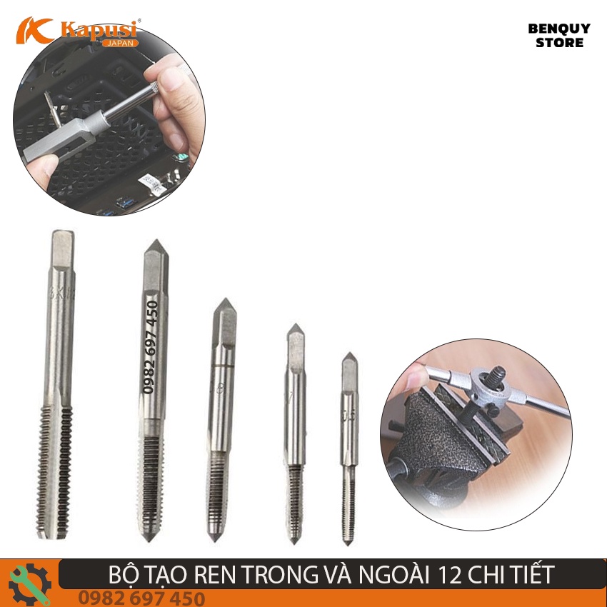 BỘ TARO TẠO REN ĐAI ỐC _ BỘ TA RÔ REN RĂNG TRONG VÀ NGOÀI 12 CHI TIẾT HÀNG CHẤT LƯỢNG CAO. BẢO HÀNH 6 THÁNG.