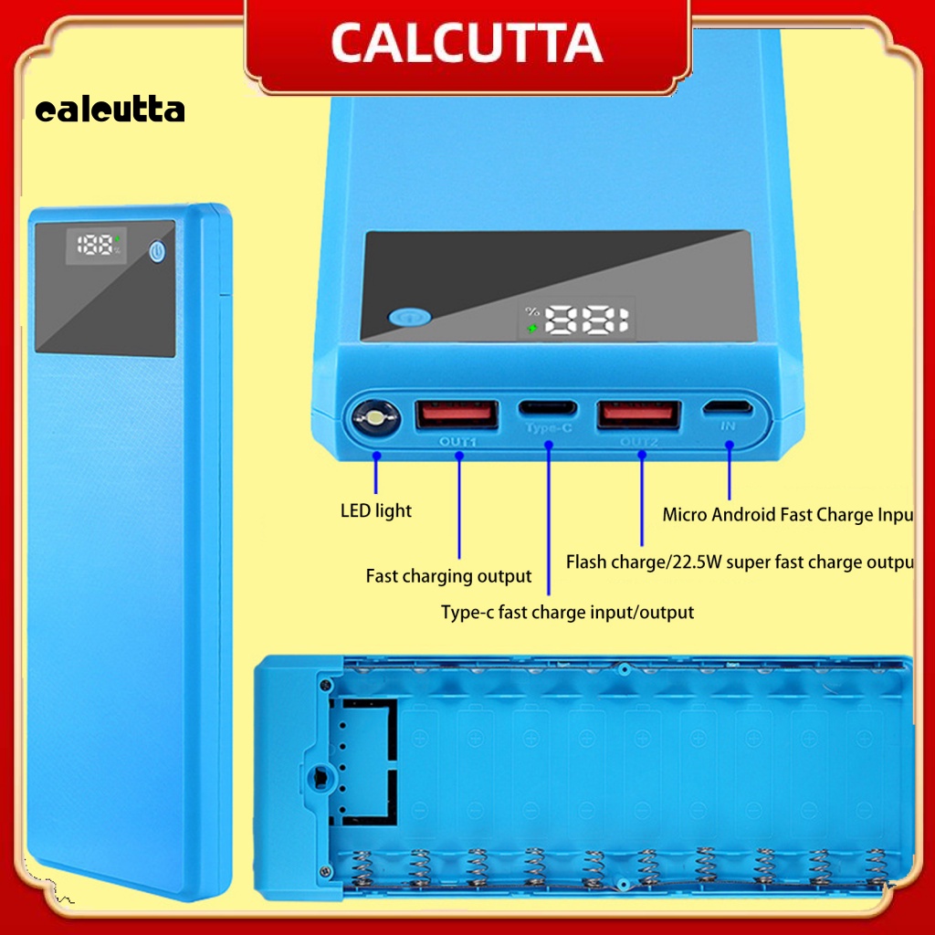 Hộp Sạc Dự Phòng 10x18650 Pin Màn Hình LED Kỹ Thuật Số