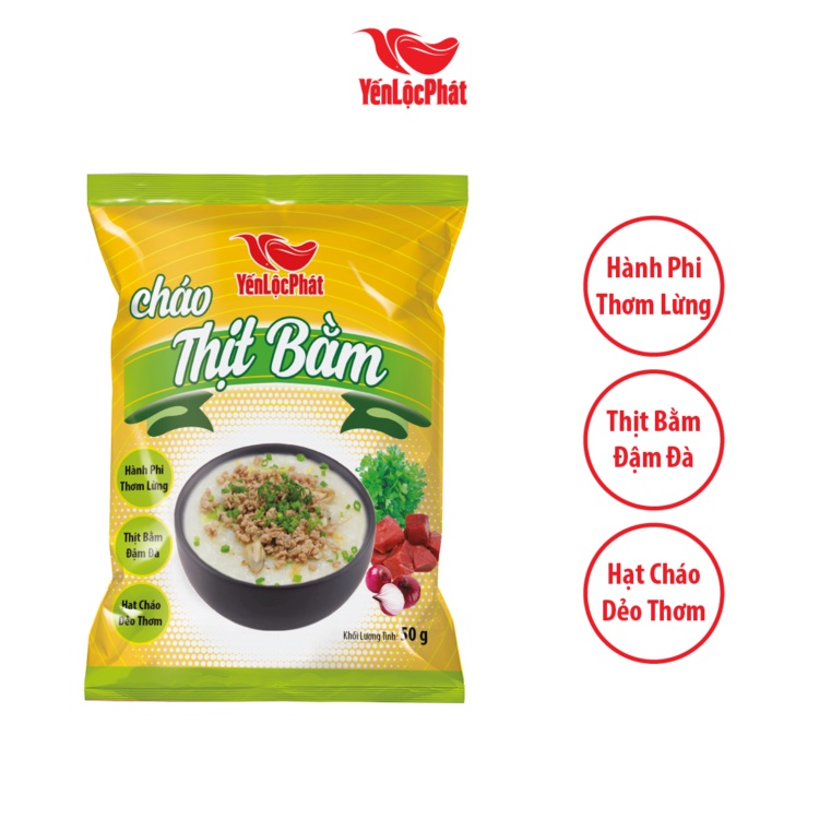 Cháo thịt bằm Yến Lộc Phát – Ăn liền – Gói 50gr