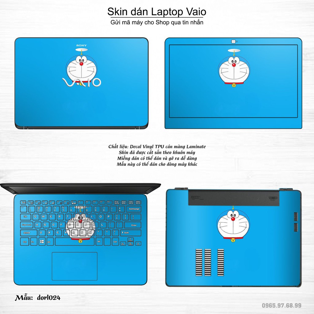 Skin dán Laptop Sony Vaio in hình Doraemon