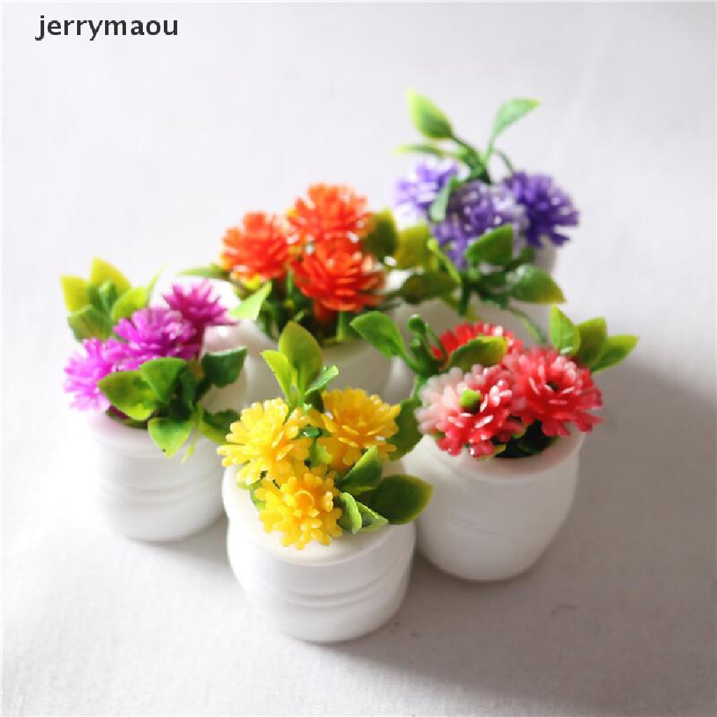[JER] Set 3 Chậu Cây Xanh Trang Trí Nhà Búp Bê Thu Nhỏ 1: 12