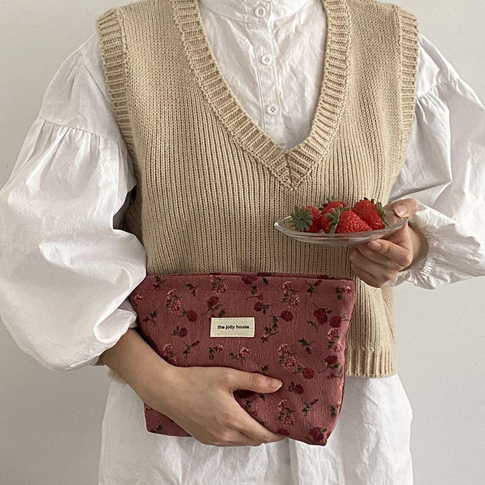 JARRED Túi Đựng Mỹ Phẩm Mềm Mại In Họa Tiết Đơn Giản Sức Chứa Lớn Cho Nữ