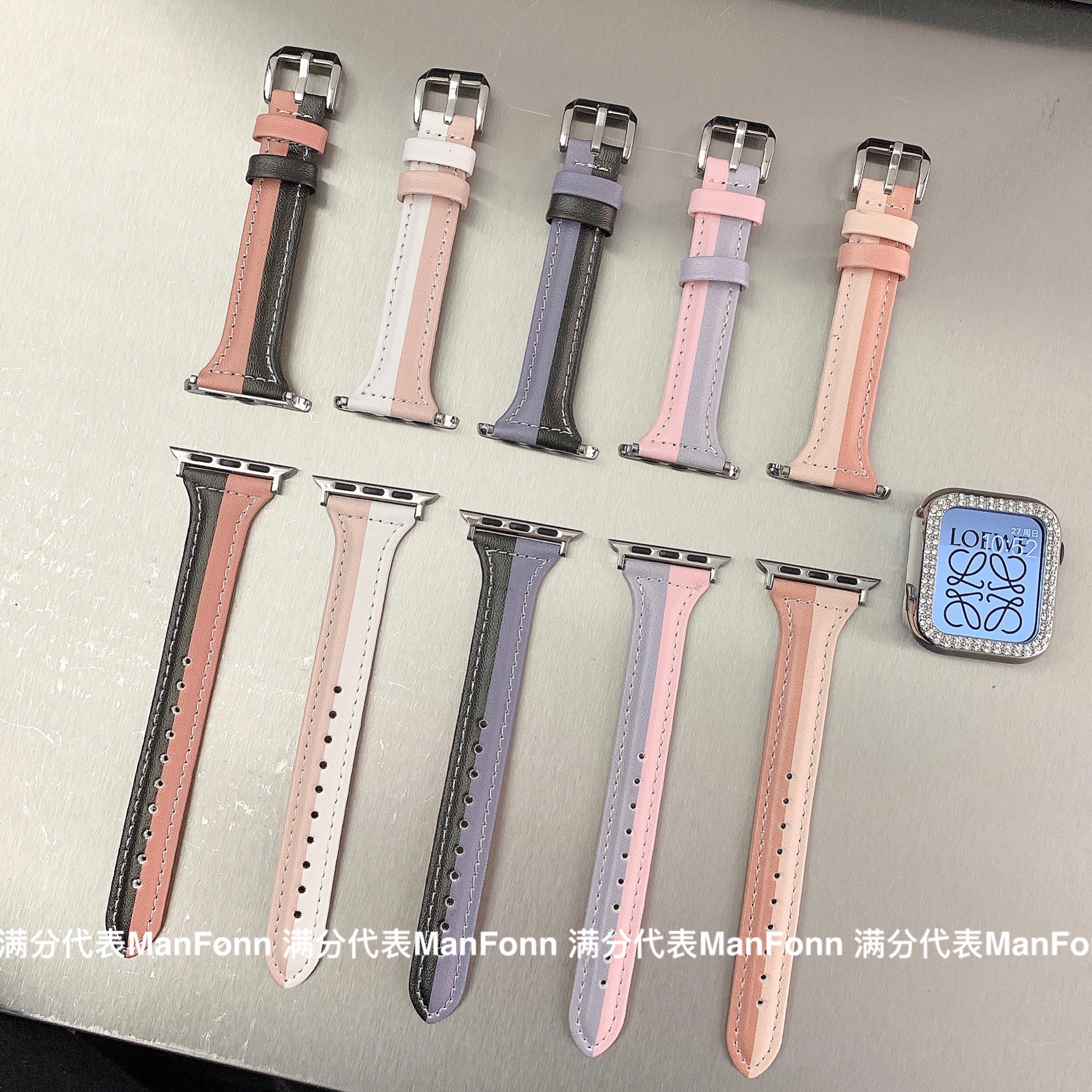 Dây Đeo Tay Bằng Da Dành Cho Đồng Hồ Thông Minh Apple Watch 6 5 4 3 2 1 Kích Thước 44mm 42mm 38mm 40mm