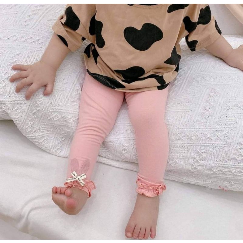 QUẦN DÀI BÉ GÁI LEGGING SIZE NHÍ ĐẠI CHẤT COTTON LEN MỊN ĐẸP
