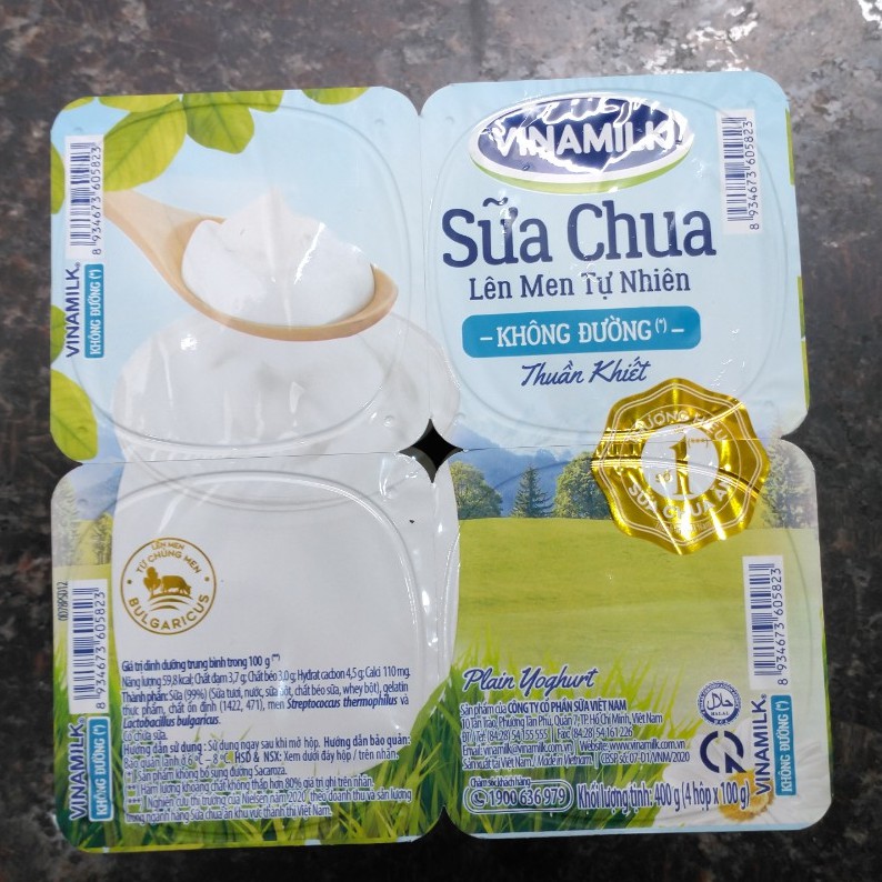 Sữa chua KHÔNG Đường VNM (vỉ 4h x 100g)