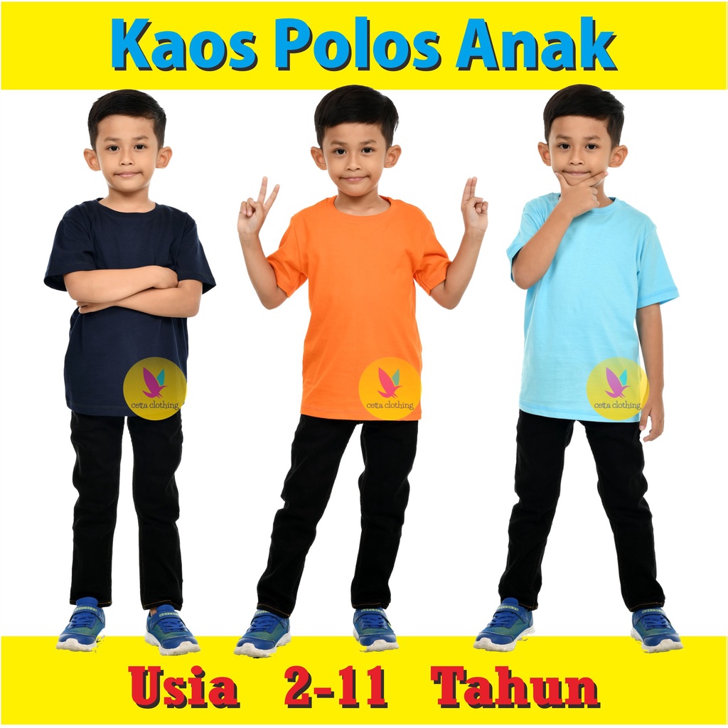 Áo Thun Trơn Tay Ngắn Chất Liệu COTTON Cho Bé Từ 30S Tuổi 2-11 Tuổi