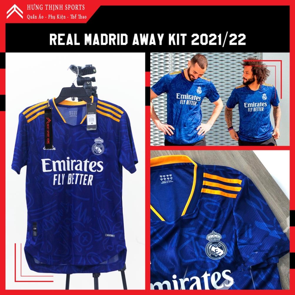 Áo Real Madrid Sân Khách 2021 | Bộ Quần Áo Bóng Đá CLB Real Madrid Sân Khách 2021/2022 Hàng Thái Xịn !