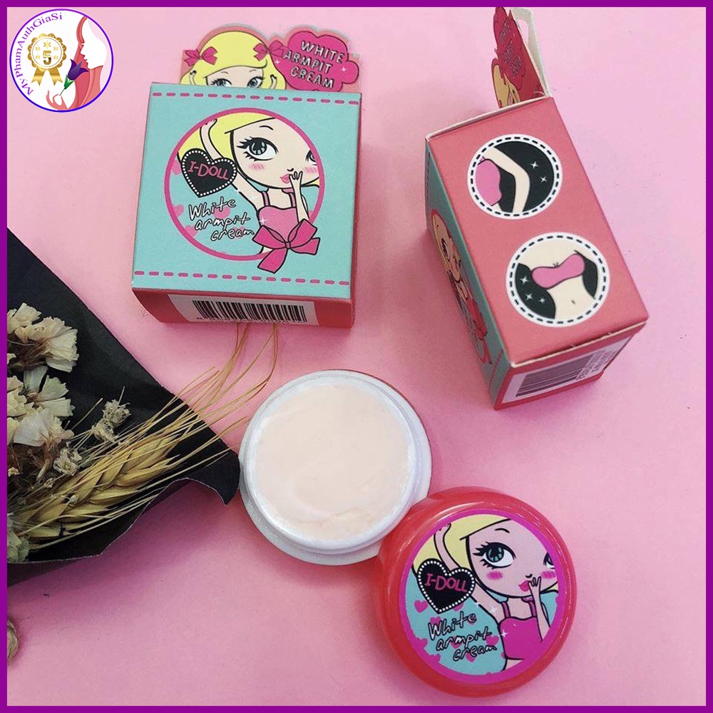Kem mờ thâm nách Idoll White Armpit Cream giảm thâm trắng mịn khử mùi hôi nách bẹn khủy tay đầu gối Thái Lan 5g