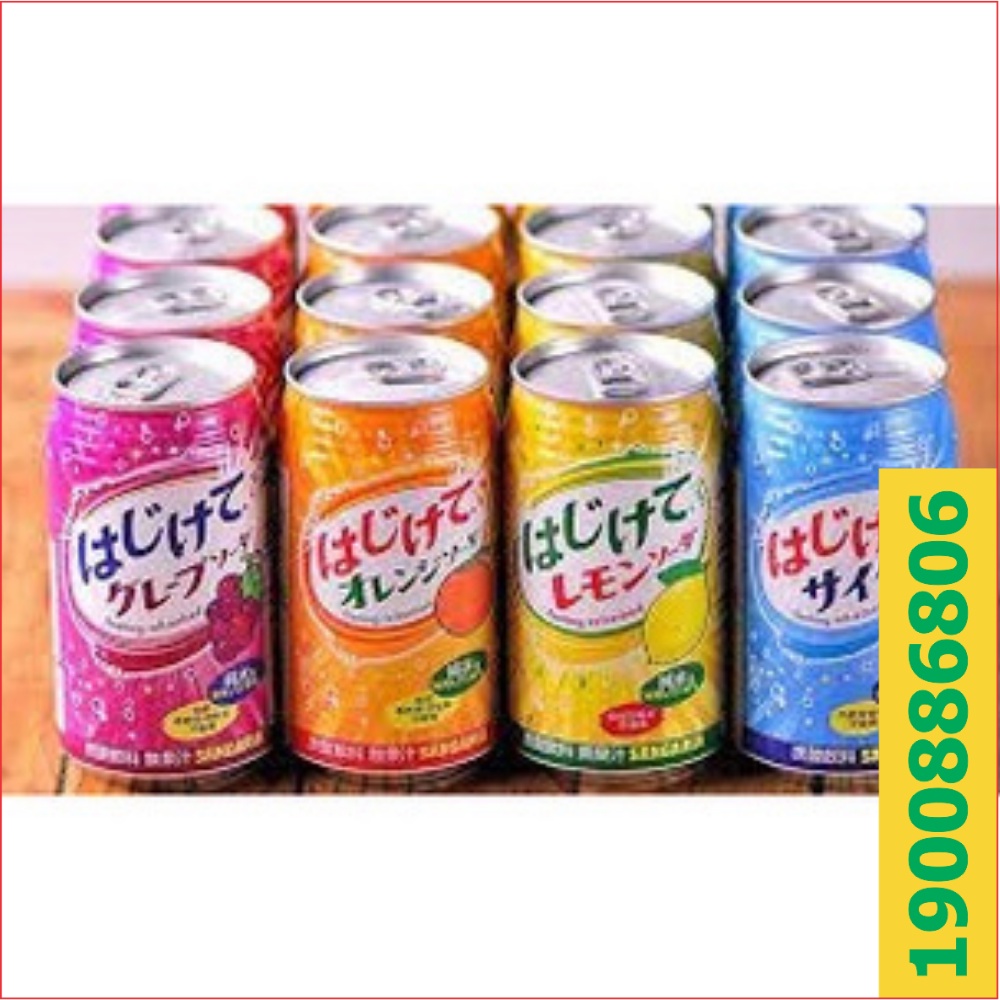 Nước soda Sangaria Hajikete lon 350g - 4 vị - Konni39 Sơn Hoà - 1900886806