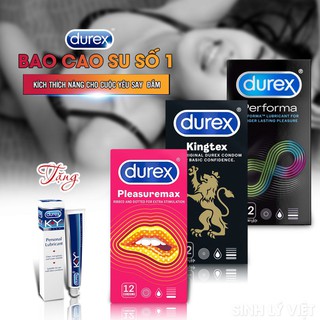 [Combo 3 Hộp] Bao cao su Durex (Kingtex+Performa+Pleasuremax). Dòng Bcs Cao Cấp Bán Chạy Nhất Thị Trường+Tặng Gel K.Y