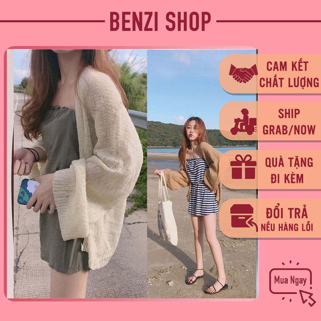 [Quà tặng gói xả vải] Áo khoác đi biển ,áo cadigan len chất mỏng