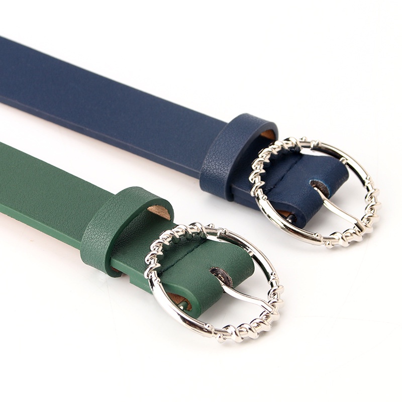 Thắt Lưng Khóa Tròn Họa Tiết Thời Trang Phong Cách Hàn Quốc Cho Nữ