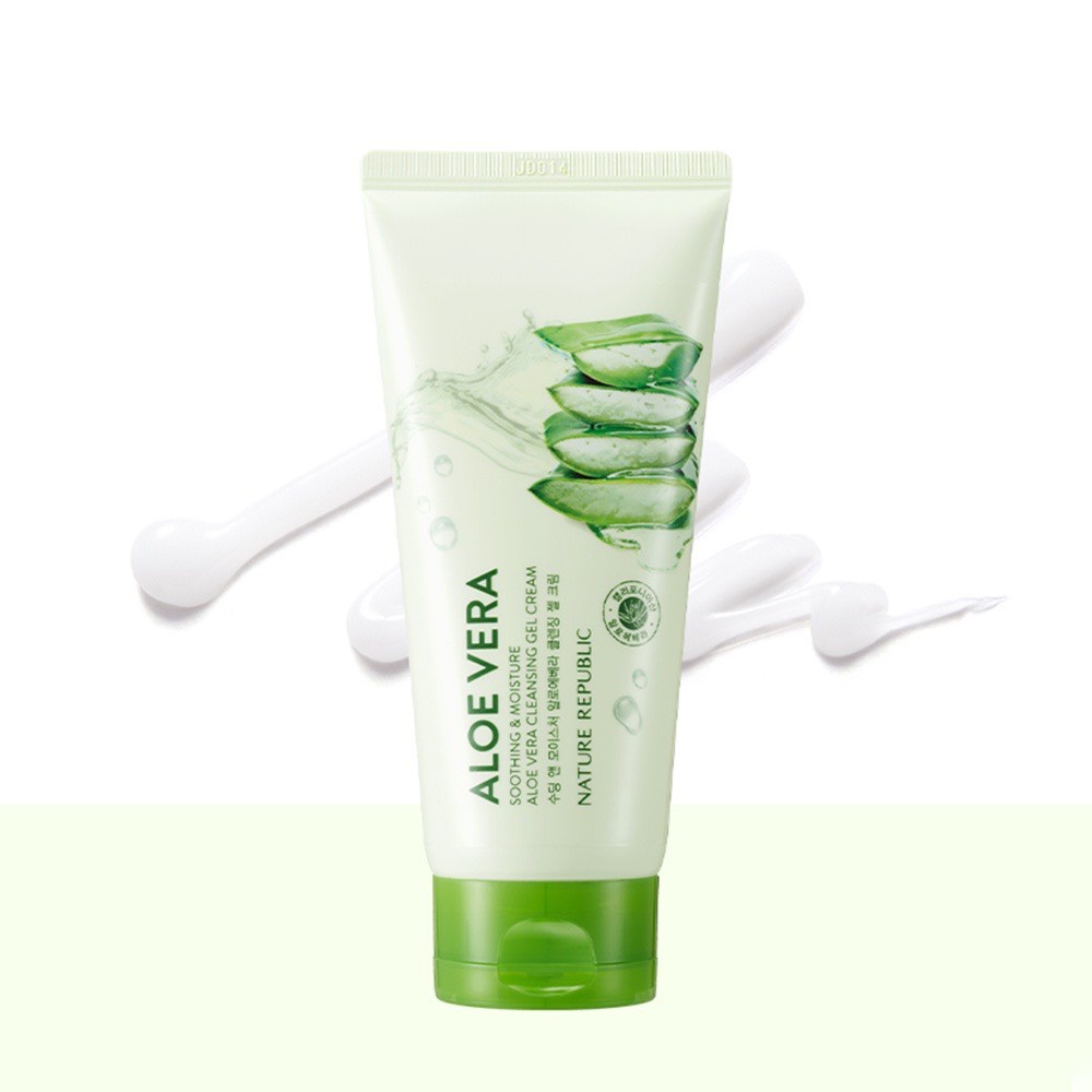 Kem tẩy trang Lô hội NATURE REPUBLIC Soothing &amp; Moisture Aloe Vera Cleansing Gel Cream ( hàng chính hãng, có tem phụ )