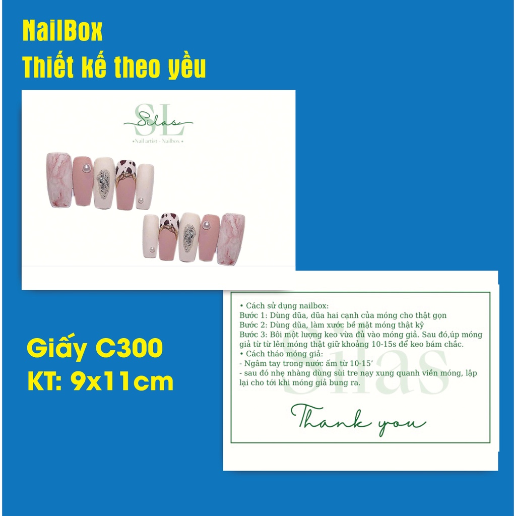Thiết kế, in nail box, tag dán nail theo yêu cầu