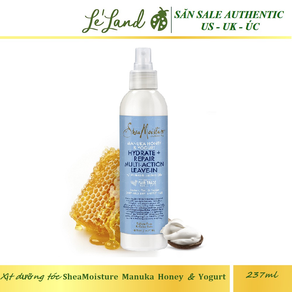Bill US - Xịt dưỡng tóc Shea Moisture SheaMoisture Manuka Honey &amp; Yogurt Hydrate + Repair 237ml
