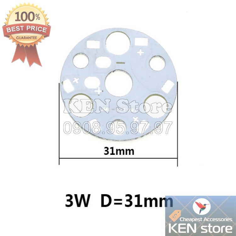 Đế tản nhiệt, pcb gắn chip led luxeon 1W - 18W