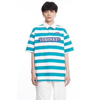 5THEWAY® /sketch/ DROP SHOULDER SS POLO SHIRT aka Áo thun Polo sọc ngang