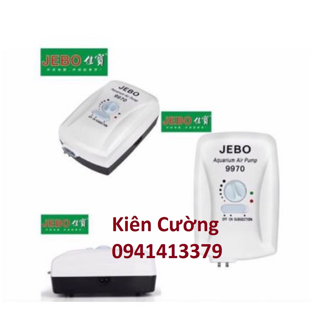 Máy sủi oxy tích điện Jebo 9970 combo dây ông + đầu sủi dùng cho hồ cá cảnh