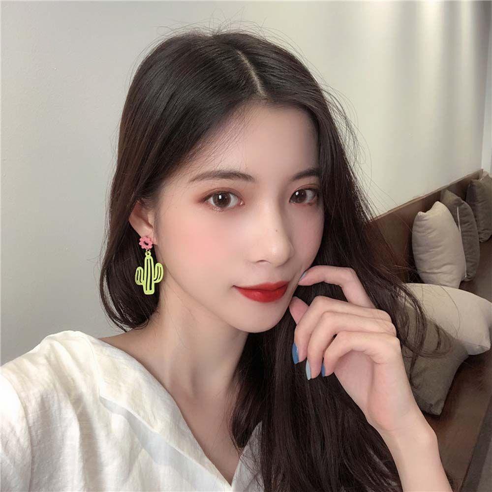 MOCHO 1 Đôi Bông Tai Hình Cây Xương Rồng Ngọt Ngào