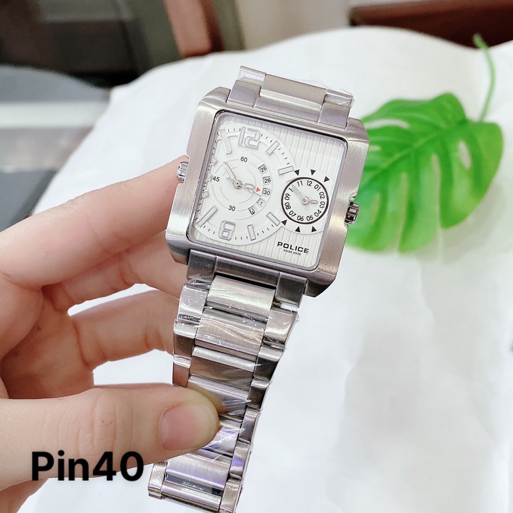 Đồng Hồ Nam Police 5 Kim - 2 Máy , Dây Thép , Size 40mm , 8 Màu
