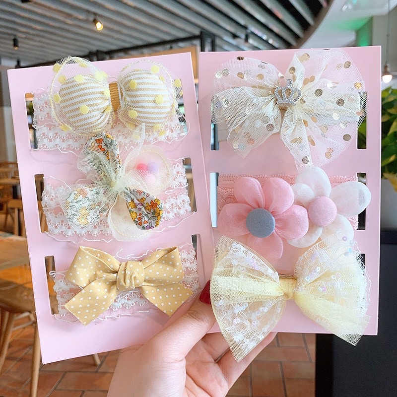 SET 3 CHIẾC TURBAN TÓC SIÊU XINH KÈM HỘP ĐỰNG XỊN SÒ CHO BÉ GÁI