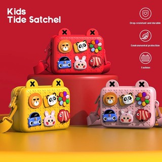 Túi xách đeo chéo  hoạt hình 3D thời trang dễ thương cho bé trai bé gái chất liệu da Pu siêu bền và nhẹ