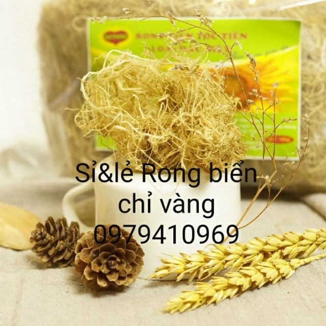 Rau câu Chỉ vàng nấu xu xoa 200gr. Rong biển chỉ vàng