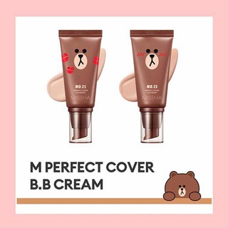 Kem Nền Missha M Perfect Cover BB Cream SPF42/PA+++ bản gấu Line Friends 50ml