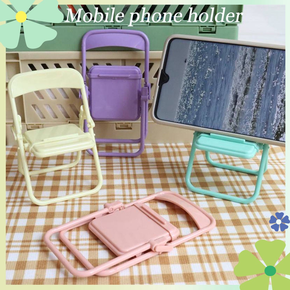 Giá đỡ điện thoại hình chiếc ghế mini màu macaron đa năng