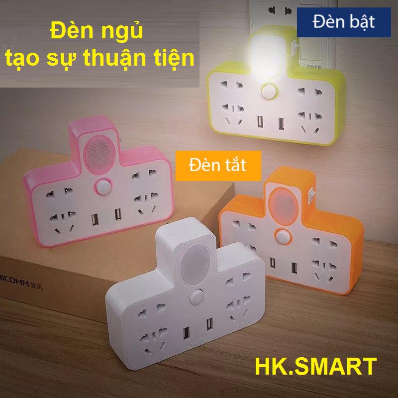 Ổ CẮM ĐIỆN KÈM ĐÈN NGỦ CÓ CỔNG USB 2IN1 TIỆN LỢI