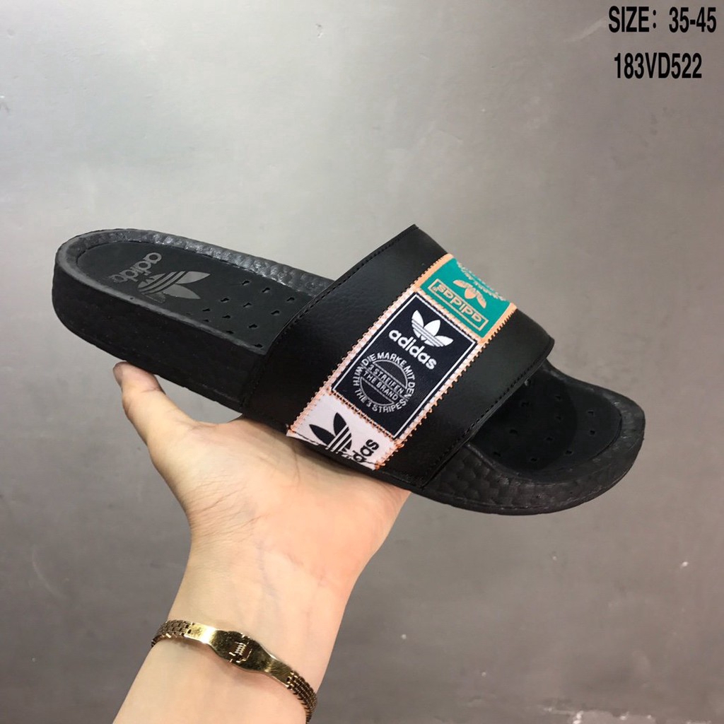 Dép Adidas Adilette Boost Màu Đen Phong Cách Thể Thao Mùa Hè FX7478