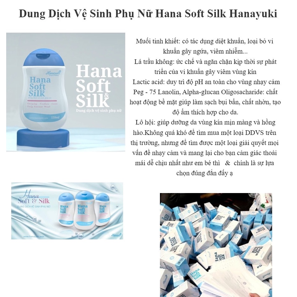 [Cam kết Chính hãng 100%] Dung Dịch Vệ Sinh Phụ Nữ Hana Soft Silk Hanayuki