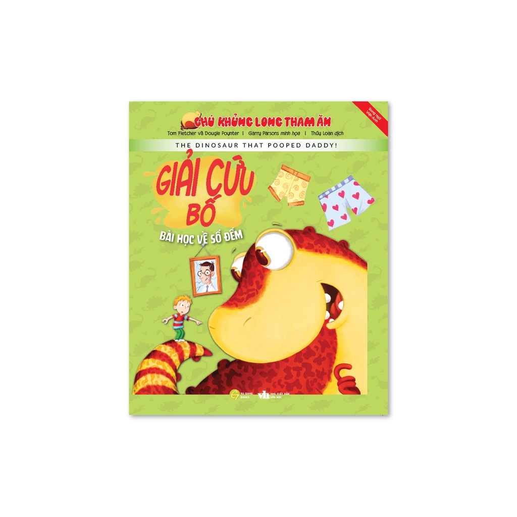 Sách - Chú khủng long tham ăn - Giải cứu bố - Bài học về số đếm - Phiên bản song ngữ Anh - Việt