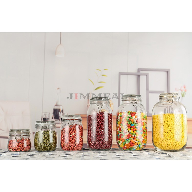 [Sỉ] Hũ Thủy Tinh, Lọ Thủy Tinh Nắp Cài Kín Hơi Đế Vuông Jimmeal Có Gioăng Cao Su 150 300 500 750 1000 1500 2000 3000ml | BigBuy360 - bigbuy360.vn