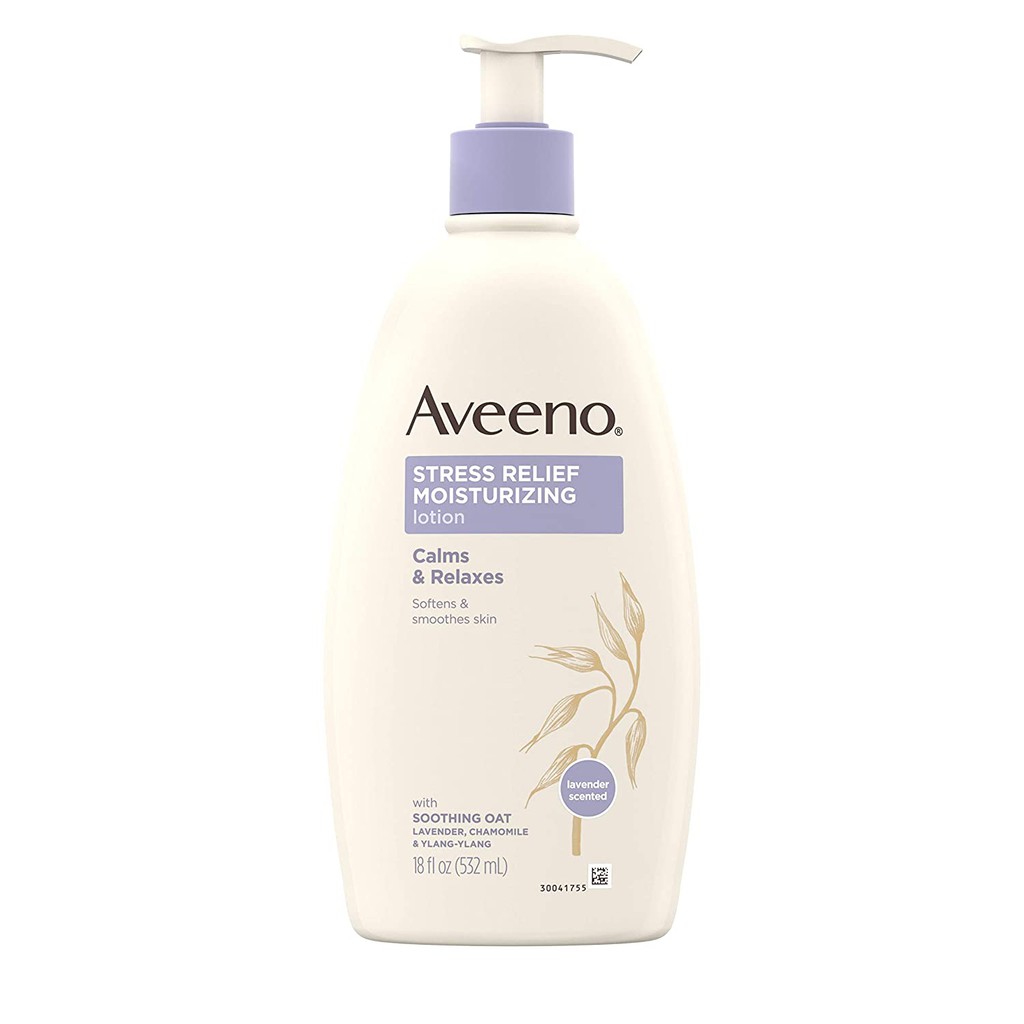 Dưỡng thể giữ ẩm da mùi oải hương &amp; tiểu cúc AVEENO Active Naturals Stress Relief Moisturizing Lotion 532ml (Mỹ)