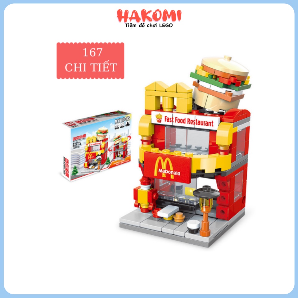 Bộ Đồ Chơi Lego Mô Hình Cửa Hàng Đường Phố Giáo Dục Cho Bé trên 150 Chi Tiết