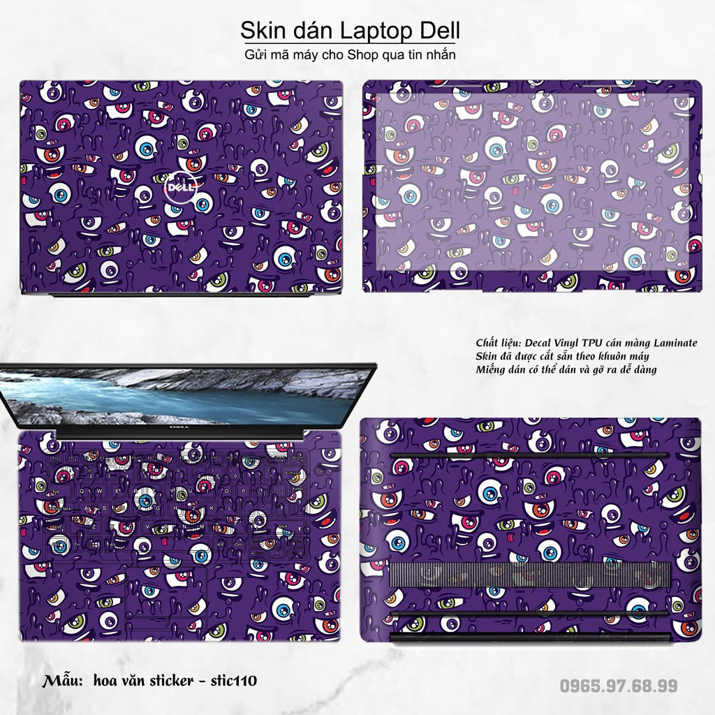 Skin dán Laptop Dell in hình Hoa văn sticker _nhiều mẫu 18 (inbox mã máy cho Shop)