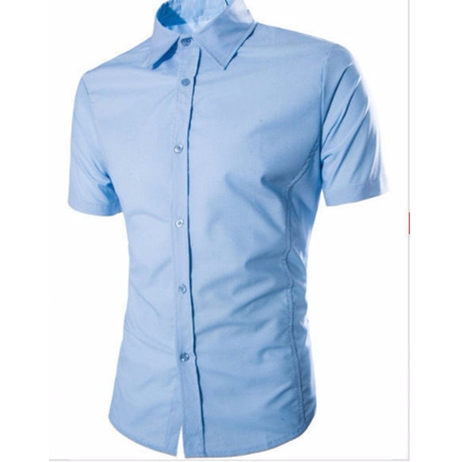 Áo sơ mi nam ngắn tay màu vàng nhạt